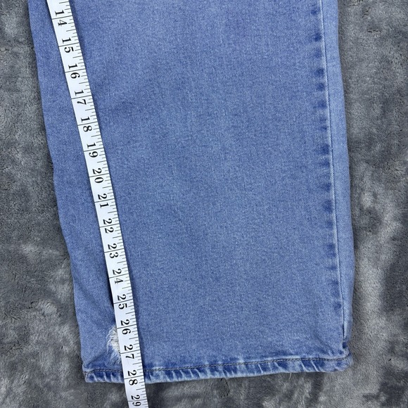 Distressed Wide Leg High Rise Jeans Ripped Denim Casual Womens Size 17 W32 L32 - Picture 14 of 15